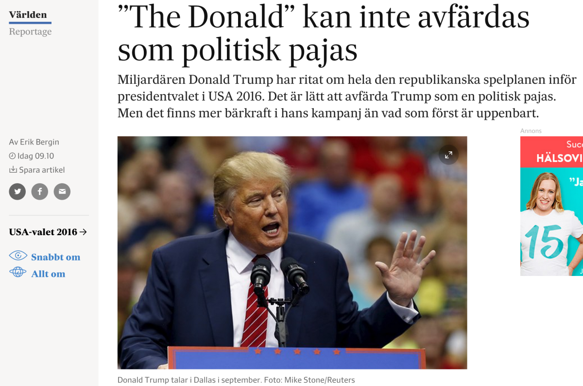 Trump-porträttet på svd.se.