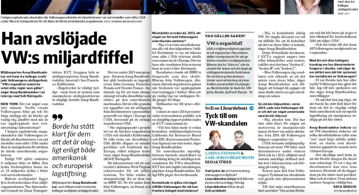Intervjun i SvD Näringsliv, torsdagstidningen den 24 september.
