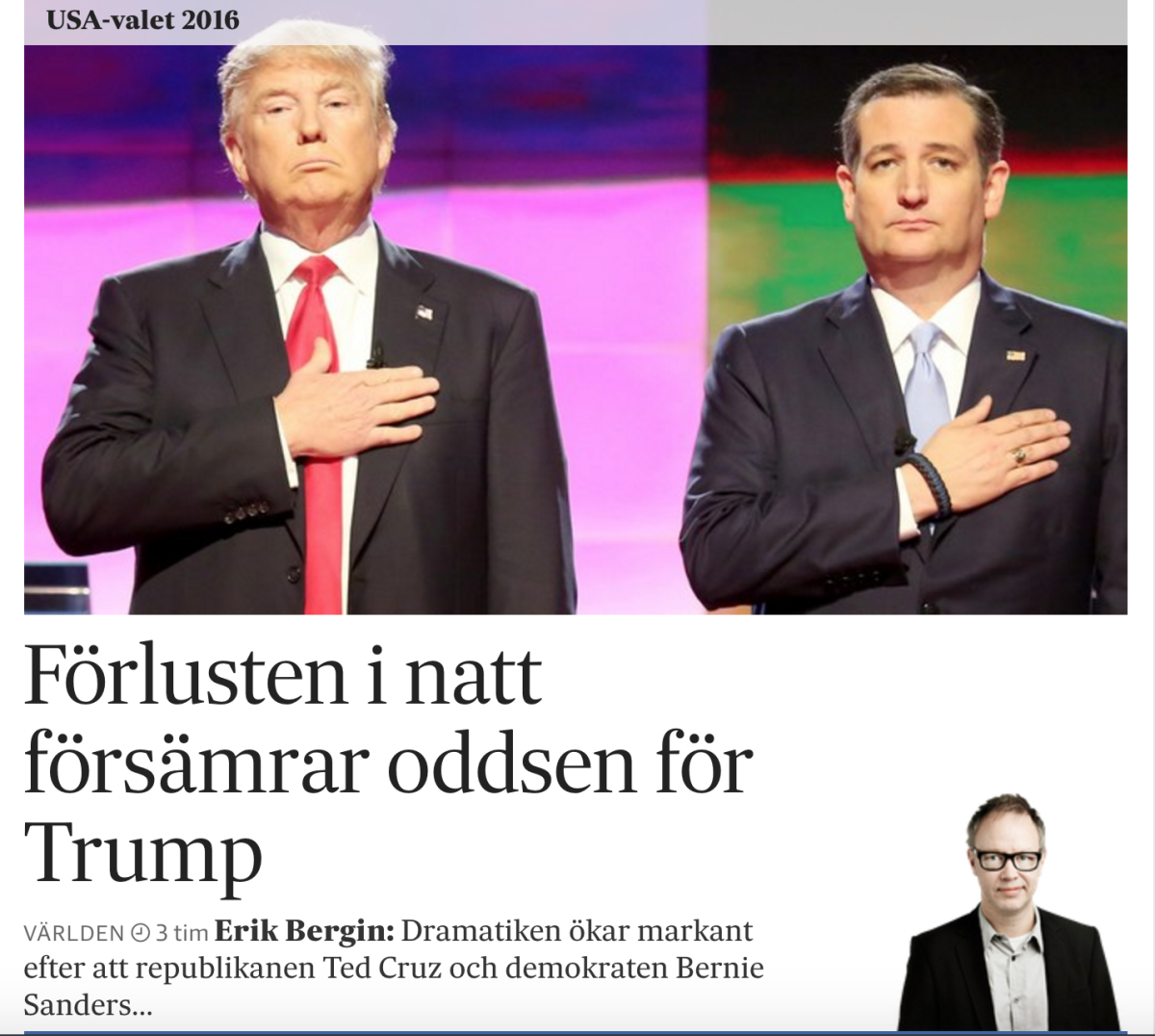 SvD.se på onsdagsmorgonen den 6 april 2016.